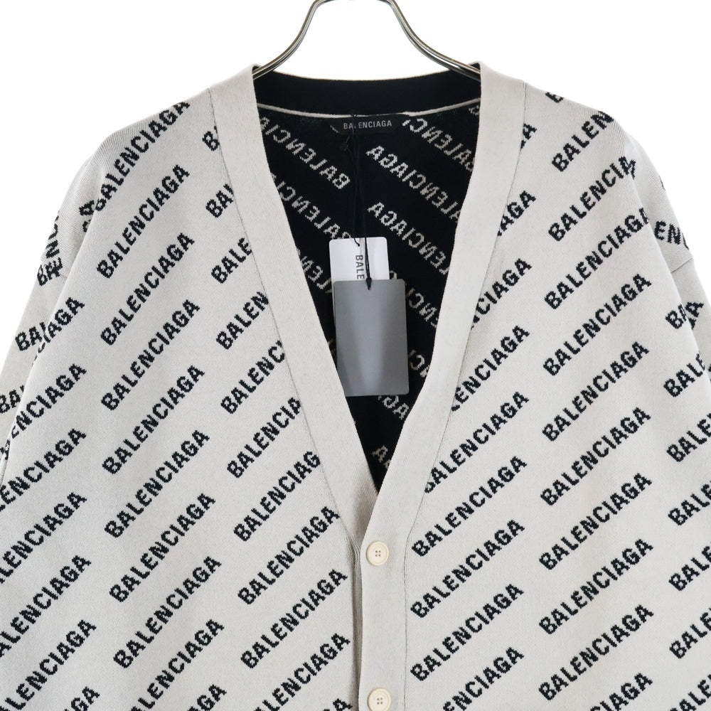 BALENCIAGA(バレンシアガ) Logo Intarsia Wool Cardigan ロゴインター