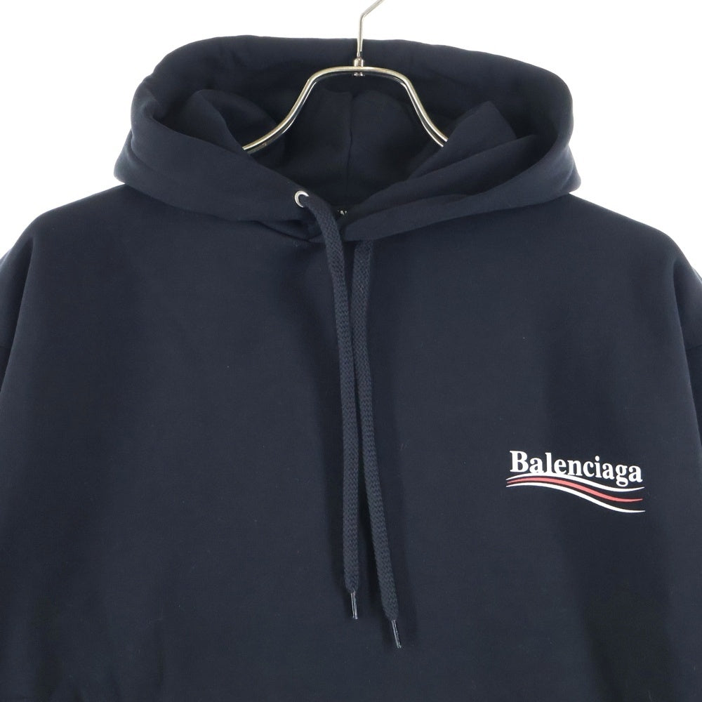 BALENCIAGA(バレンシアガ) Campaign Logo Hoodie キャンペーンロゴ フーディ プルオーバースウェットパーカー ブラック 556145 TBV14