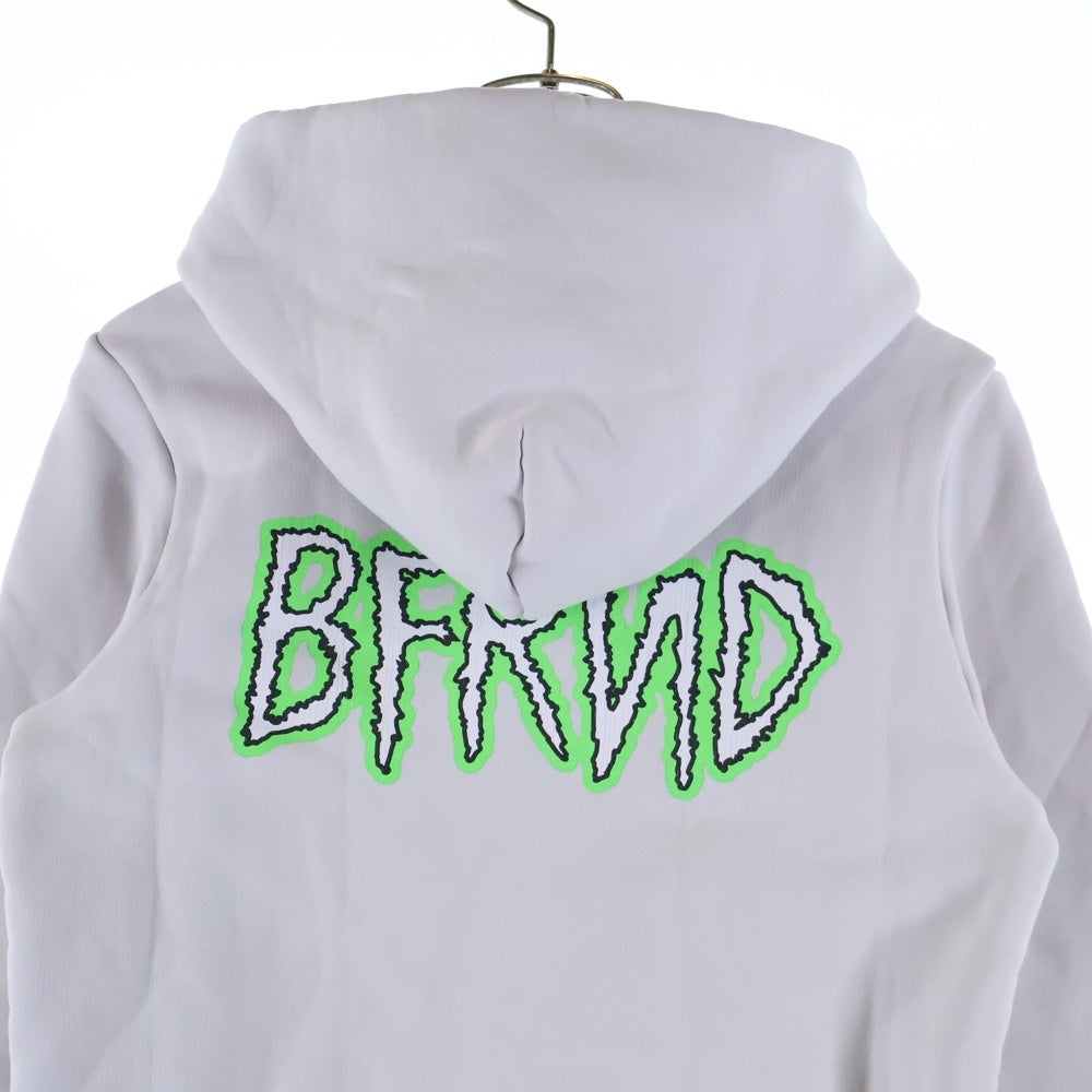 BALENCIAGA(バレンシアガ) BFRND Series Zip-up Hoodie Small Fit ロゴプリント スモールフィット ジップアップフーディ スウェットパーカー ホワイト レディース 788243 TQVH1