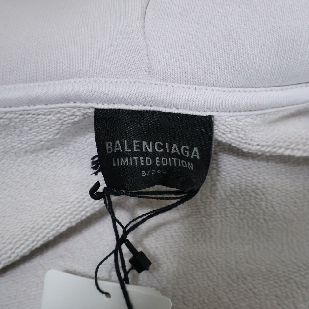 BALENCIAGA(バレンシアガ) BFRND Series Zip-up Hoodie Small Fit ロゴプリント スモールフィット ジップアップフーディ スウェットパーカー ホワイト レディース 788243 TQVH1
