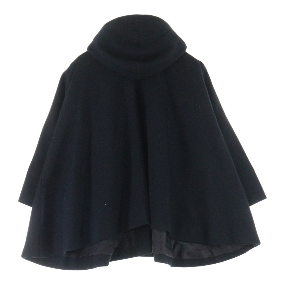 muller of yoshiokubo(ミュラー オブ ヨシオクボ) ダブルポケット ファー付き Aラインショートコート レディース ブラック MLF14717-B