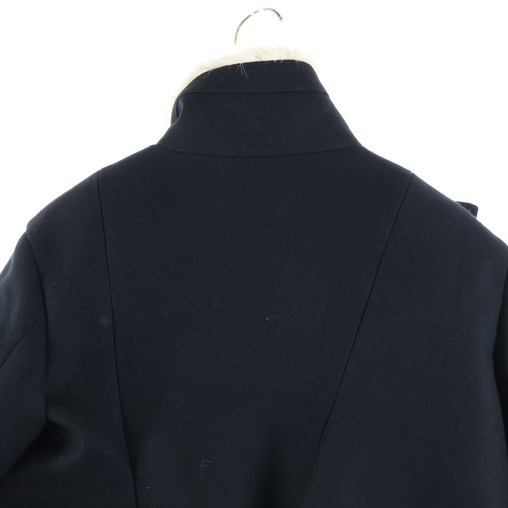 Sacai(サカイ) 25AW WOOL MELTON BLOUSON マルチポケット ウール メルトンファー付き ジャケット レディース ブラック 25-08068