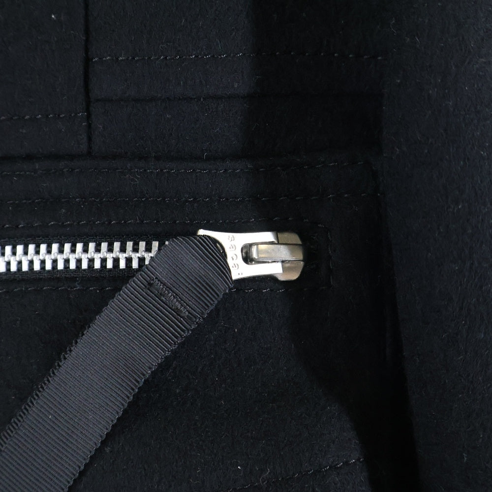 Sacai(サカイ) 25AW WOOL MELTON BLOUSON マルチポケット ウール メルトンファー付き ジャケット レディース ブラック 25-08068