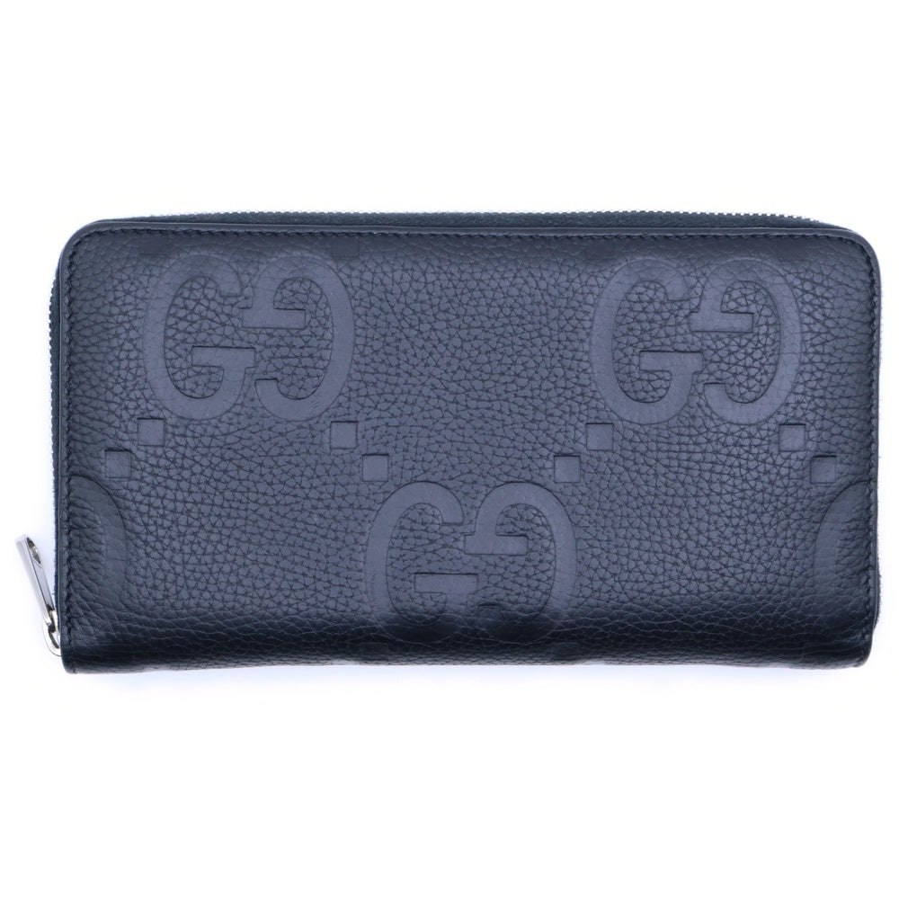 GUCCI(グッチ) ジャンボGG レザー ジッピーウォレット 長財布 ブラック 739482