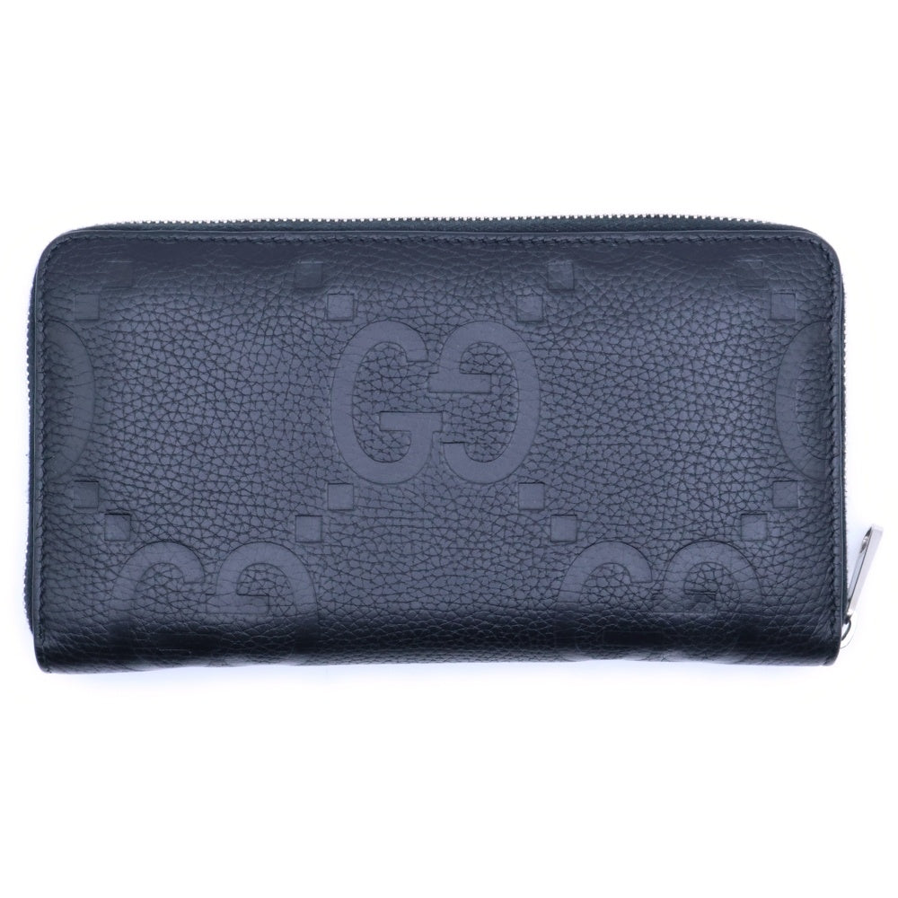 GUCCI(グッチ) ジャンボGG レザー ジッピーウォレット 長財布 ブラック 739482