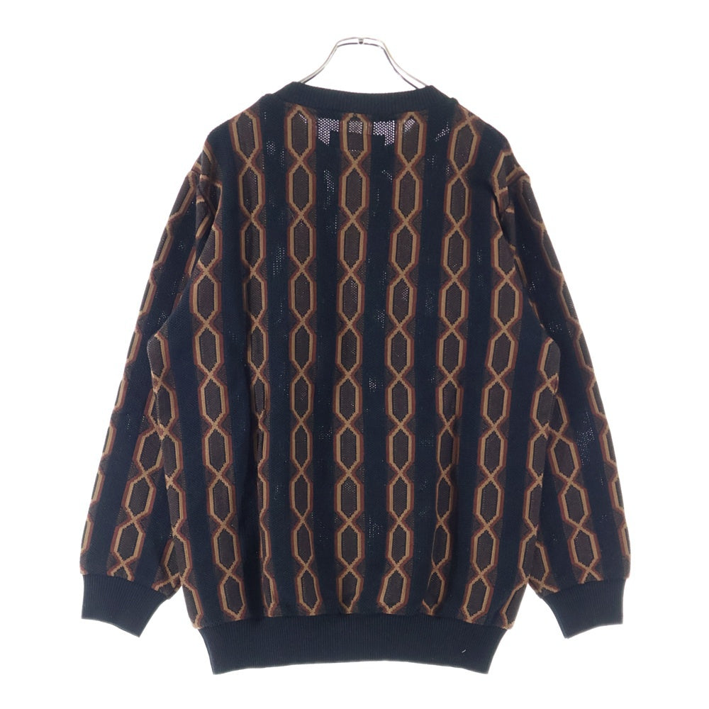 WACKO MARIA(ワコマリア) 24SS STRIPED JACQUARD KNIT SWEATER ストライプド ジャガードニット スウェット セーター ブラウン/ブラック 24SS-WMK-KN23