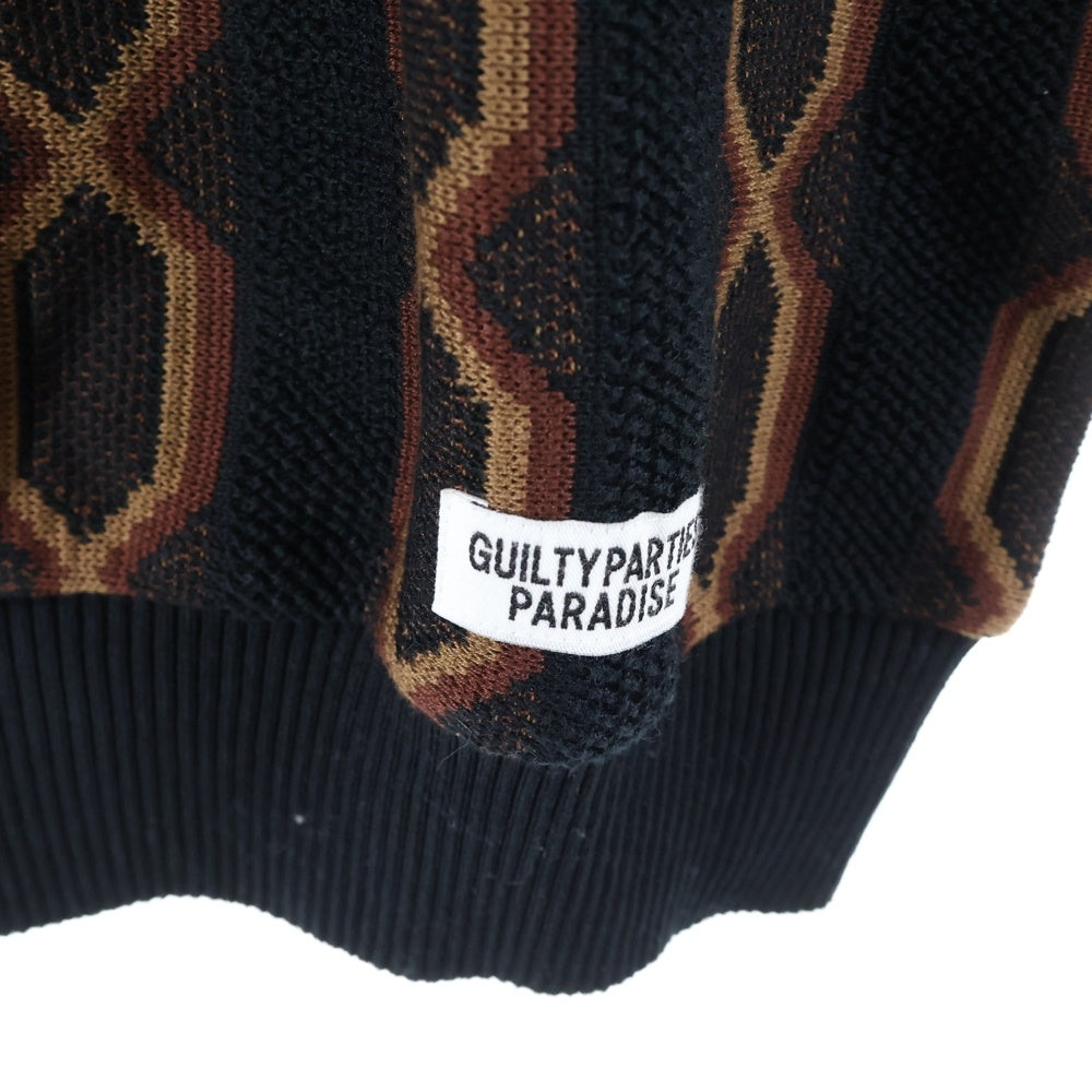 WACKO MARIA(ワコマリア) 24SS STRIPED JACQUARD KNIT SWEATER ストライプド ジャガードニット スウェット セーター ブラウン/ブラック 24SS-WMK-KN23