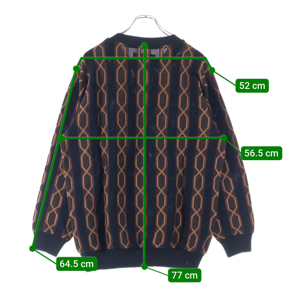 WACKO MARIA(ワコマリア) 24SS STRIPED JACQUARD KNIT SWEATER ストライプド ジャガードニット スウェット セーター ブラウン/ブラック 24SS-WMK-KN23