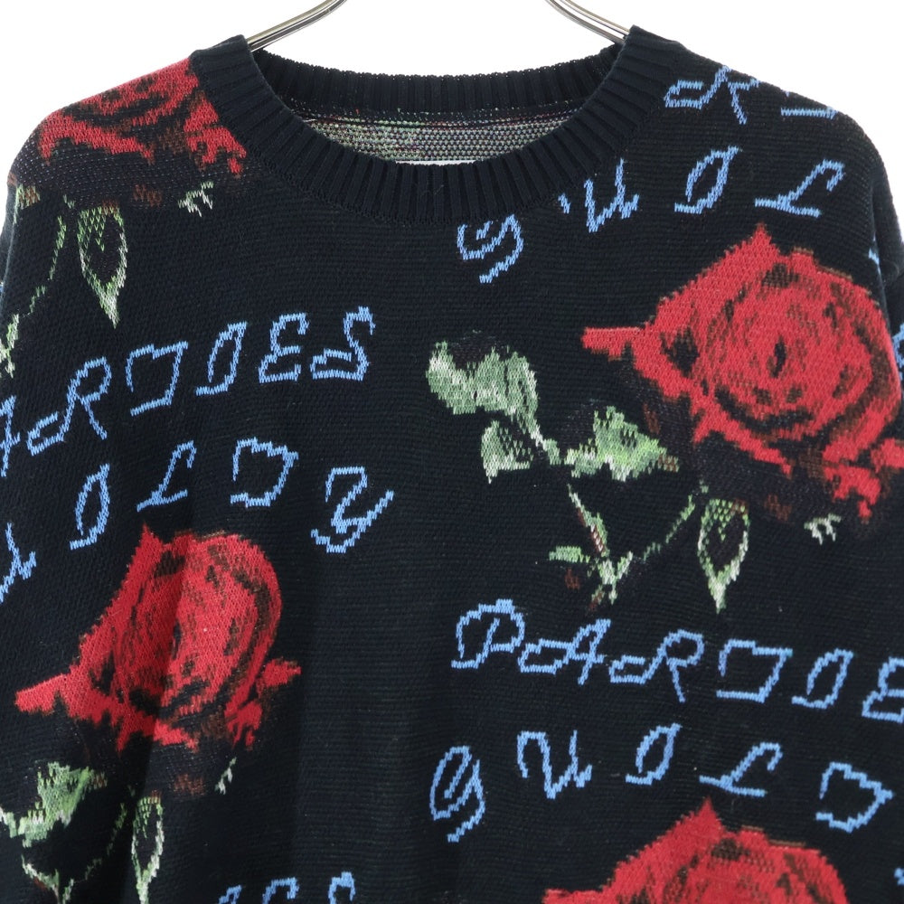 WACKO MARIA(ワコマリア) 22AW JACQUARD SWEATER 総柄 ジャガード ニットスウェット セーター ブラック 22FWE-WMK-KN01