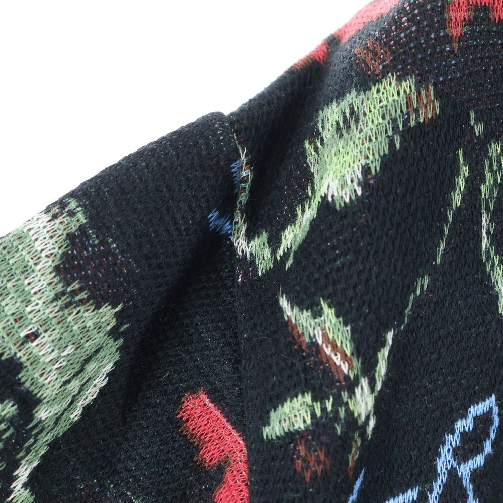 WACKO MARIA(ワコマリア) 22AW JACQUARD SWEATER 総柄 ジャガード ニットスウェット セーター ブラック 22FWE-WMK-KN01