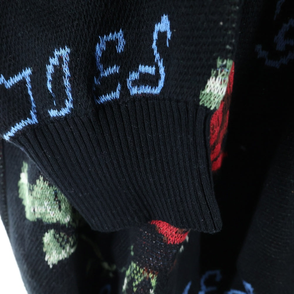 WACKO MARIA(ワコマリア) 22AW JACQUARD SWEATER 総柄 ジャガード ニットスウェット セーター ブラック 22FWE-WMK-KN01