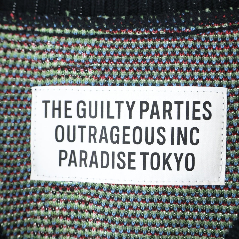 WACKO MARIA(ワコマリア) 22AW JACQUARD SWEATER 総柄 ジャガード ニットスウェット セーター ブラック 22FWE-WMK-KN01