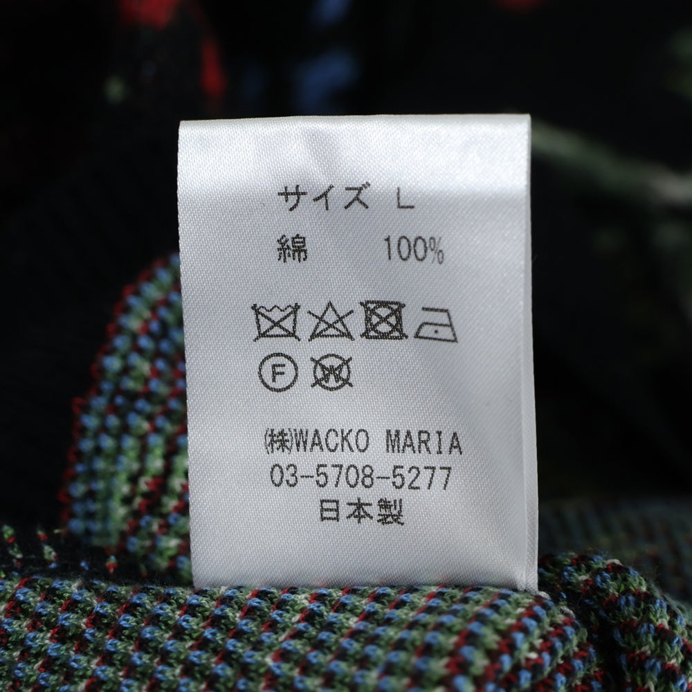 WACKO MARIA(ワコマリア) 22AW JACQUARD SWEATER 総柄 ジャガード ニットスウェット セーター ブラック 22FWE-WMK-KN01