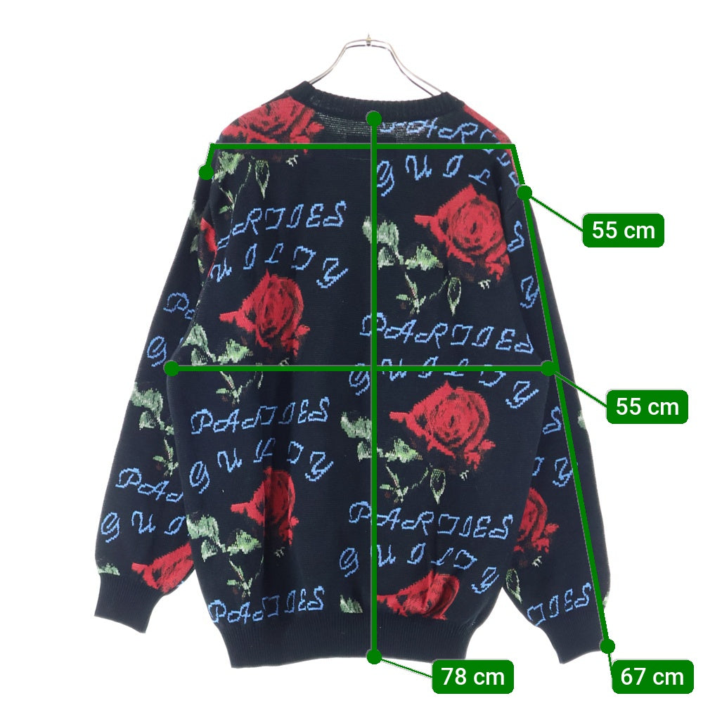 WACKO MARIA(ワコマリア) 22AW JACQUARD SWEATER 総柄 ジャガード ニットスウェット セーター ブラック 22FWE-WMK-KN01