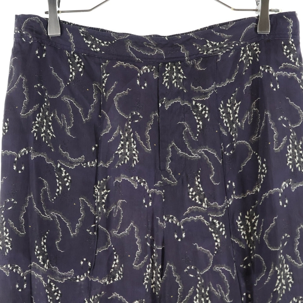 TOGA VIRILIS(トーガ ビリリース) 21SS INNER PRINT PANTS 総柄 インナープリント ドローストリング パンツ パープル TV11-FF330