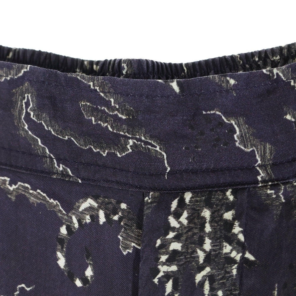 TOGA VIRILIS(トーガ ビリリース) 21SS INNER PRINT PANTS 総柄 インナープリント ドローストリング パンツ パープル TV11-FF330