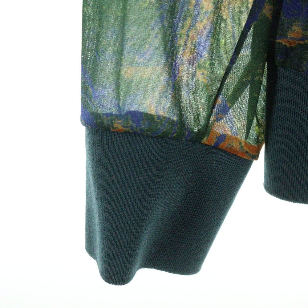 TOGA VIRILIS(トーガ ビリリース) 22AW MARBLE PRINT CARDIGAN 総柄 マーブルプリント カーディガン グリーン TV22-J0351