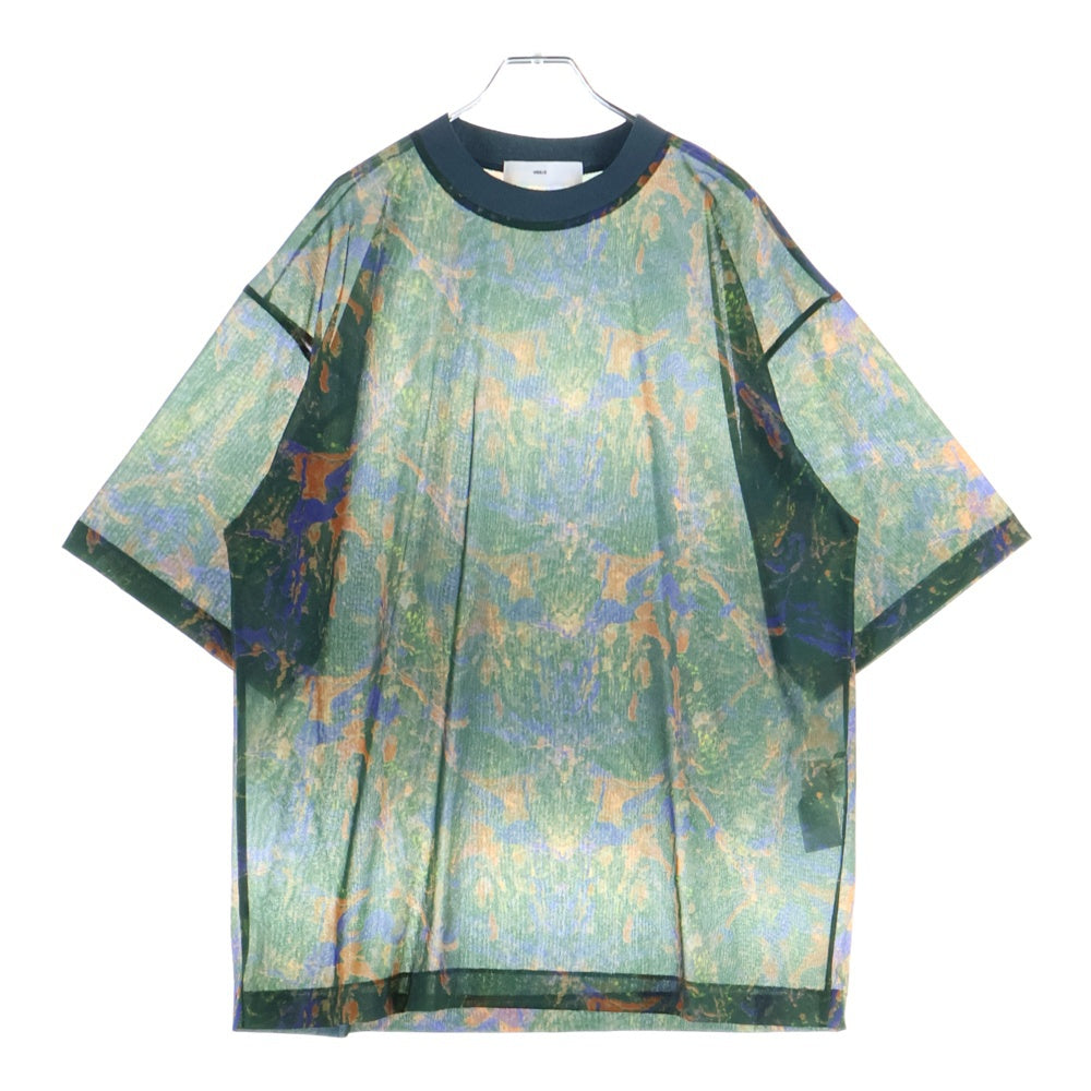 TOGA VIRILIS(トーガ ビリリース) 22AW MARBLE PRINT T-SHIRT 総柄 マーブルプリント 半袖Tシャツ カットソー グリーン TV22-JK350