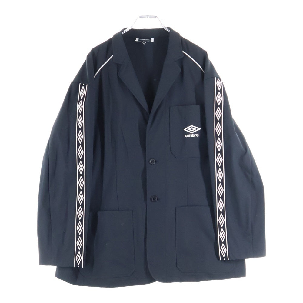 UMBRO(アンブロ) 23SS ×BASICKS ベーシックス ロゴエンブロイダリー サイドライン テーラードジャケット ブラック S4-UMB-01