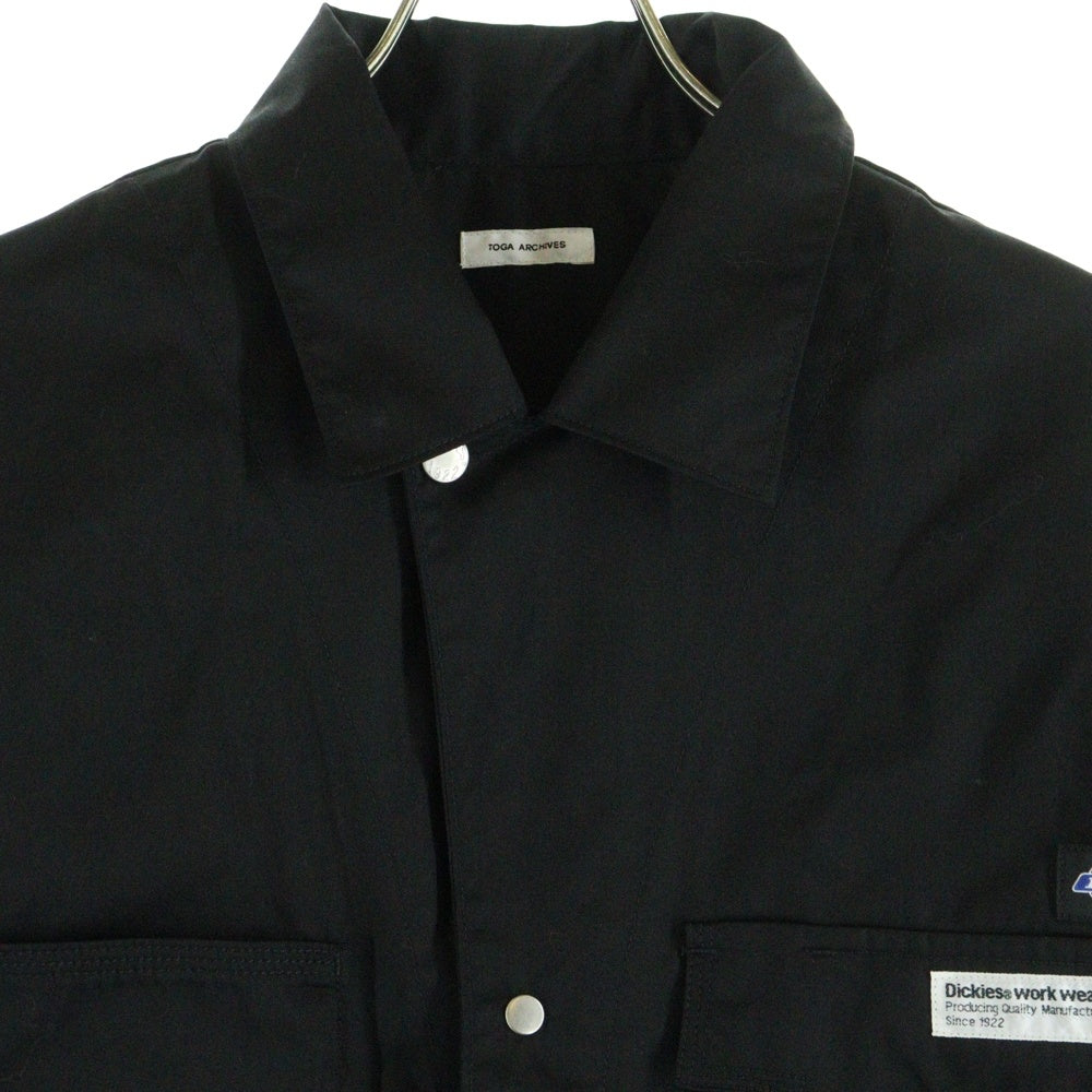 TOGA ARCHIVES(トーガアーカイブス) 21AW ×DICKIES ZIP UP SP ディッキーズ ジップアップ 長袖ワークシャツ ブラック TC12-FJ511