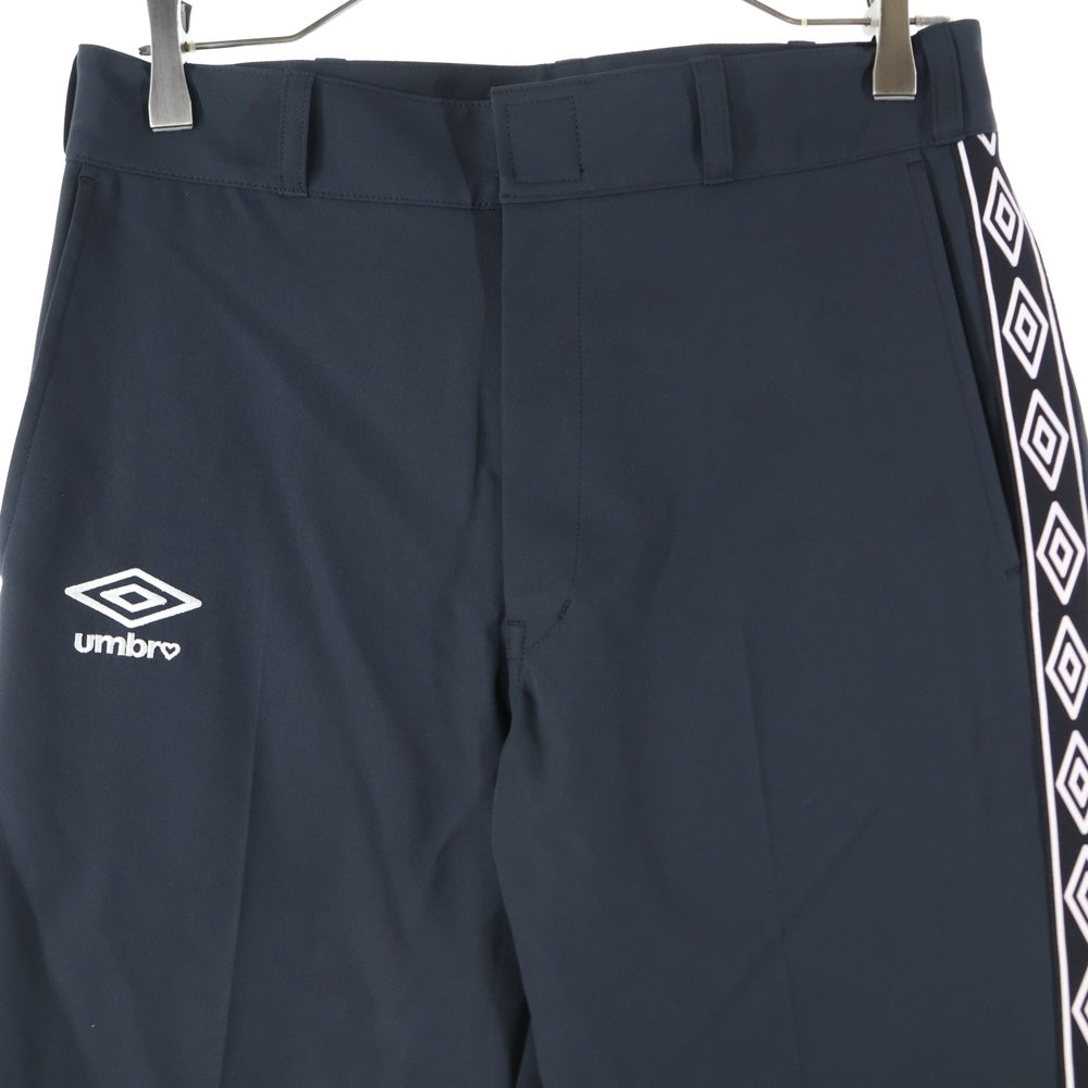 UMBRO(アンブロ) 23SS ×BASICKS ベーシックス ロゴエンブロイダリー サイドライン スラックスパンツ ブラック S4-UMB-01T