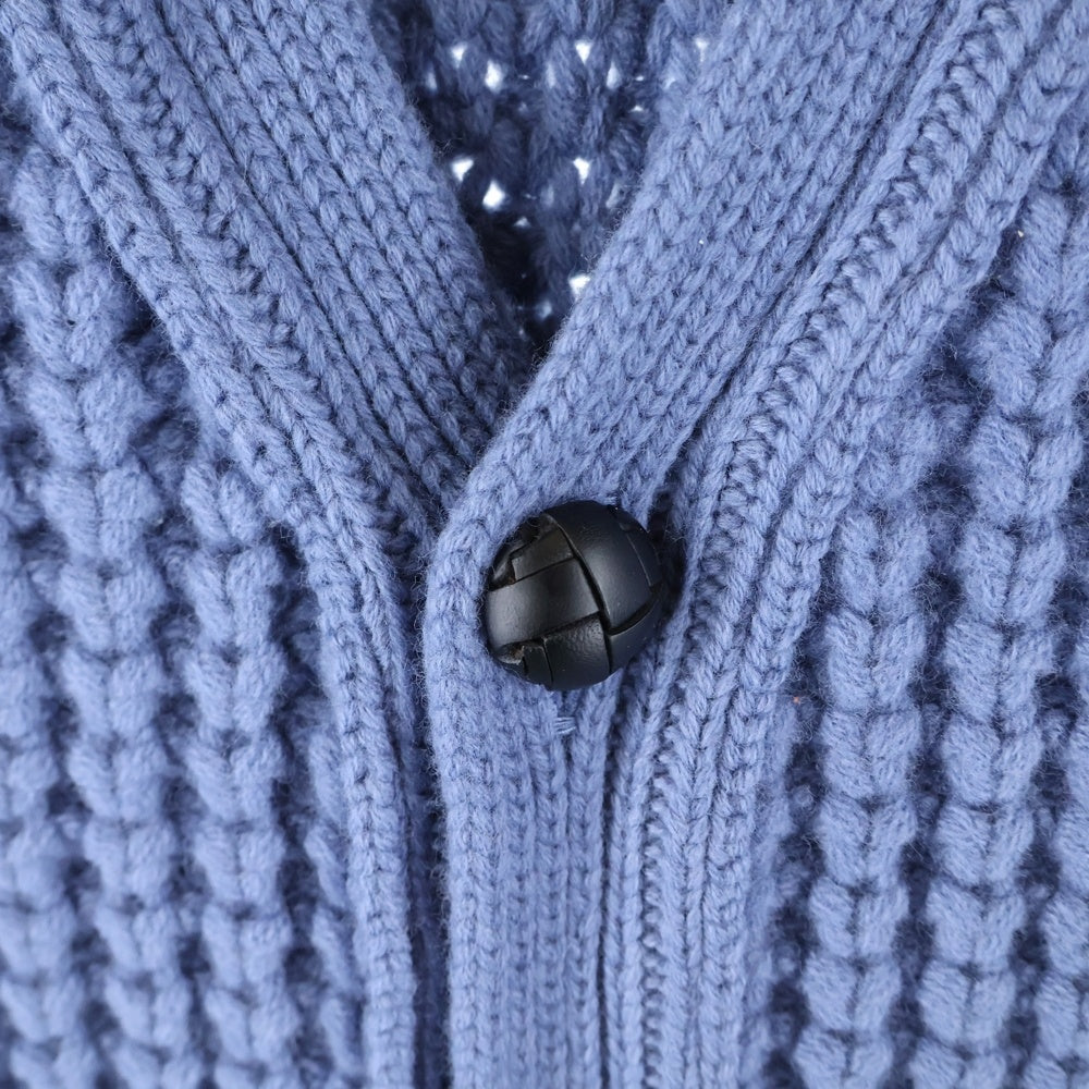 WACKO MARIA(ワコマリア) 24AW WAFFLE KNIT CARDIGAN ワッフルニット カーディガン セーター ブルー 24FW-WMK-KN02