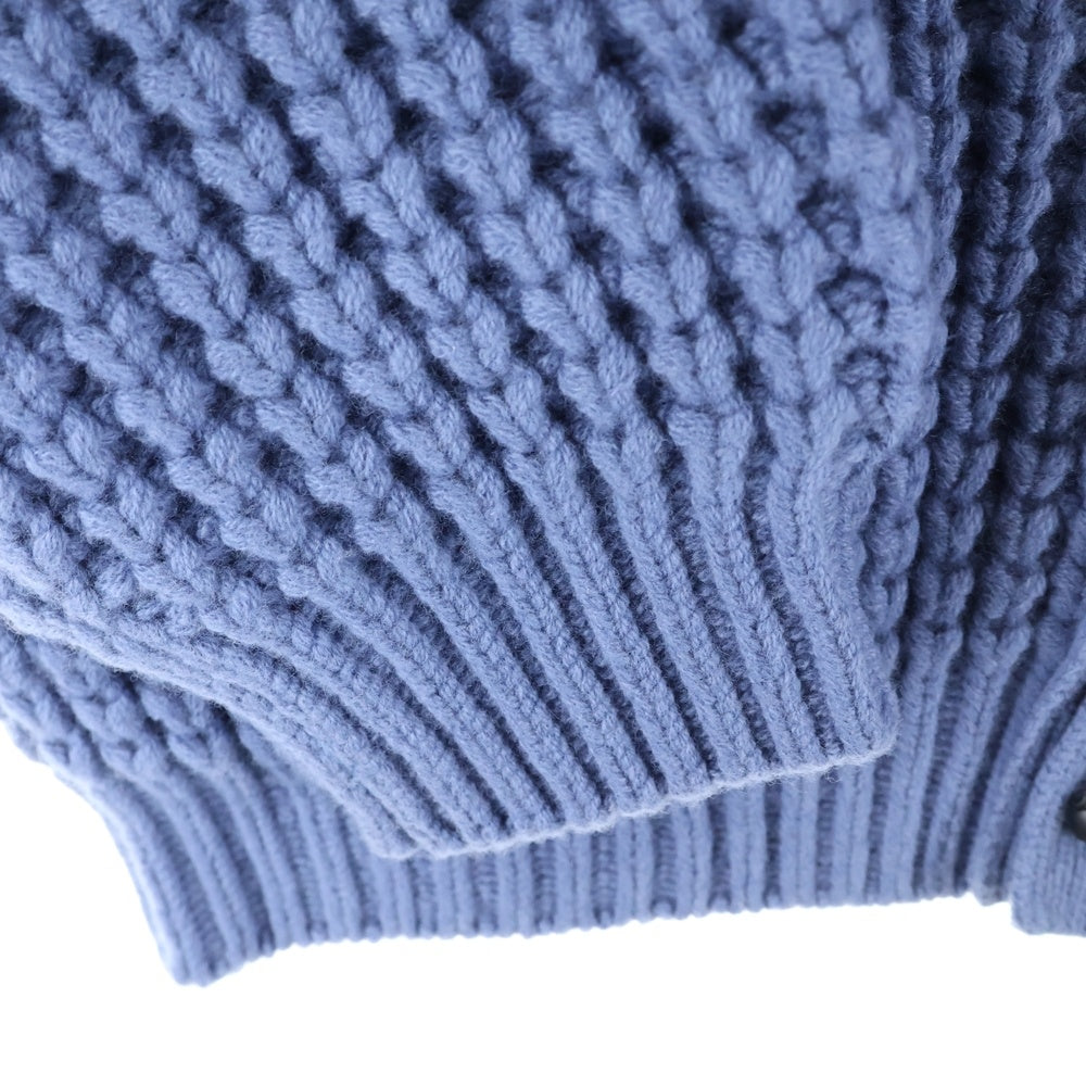 WACKO MARIA(ワコマリア) 24AW WAFFLE KNIT CARDIGAN ワッフルニット カーディガン セーター ブルー 24FW-WMK-KN02