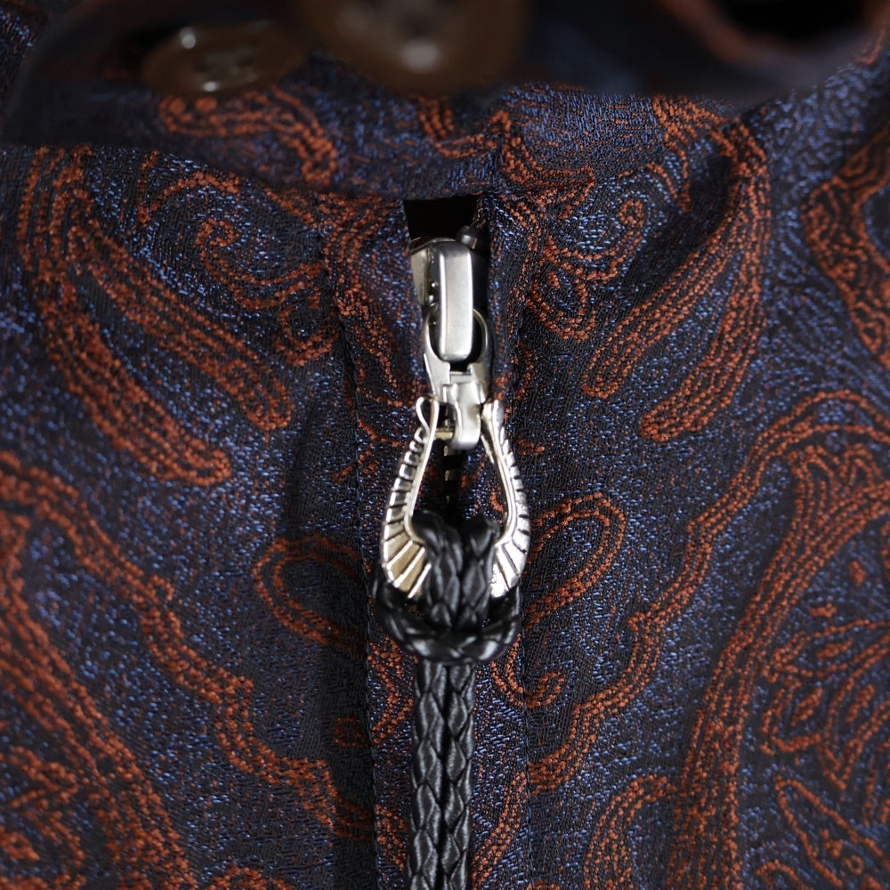 TOGA VIRILIS(トーガ ビリリース) 21AW Paisley Pattern Jacquard Blouson Jacket ペイズリーパターン ジャガード ブルソン ジャケット ブラウン TV12-FC317