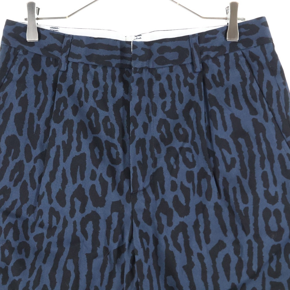 WACKO MARIA(ワコマリア) 22SS ×DICKIES PLEATED SHORT TROUSERS ディッキーズ レオパード プリーツ ショートトラウザー ハーフパンツ ネイビー DICKIES-WM-PT09