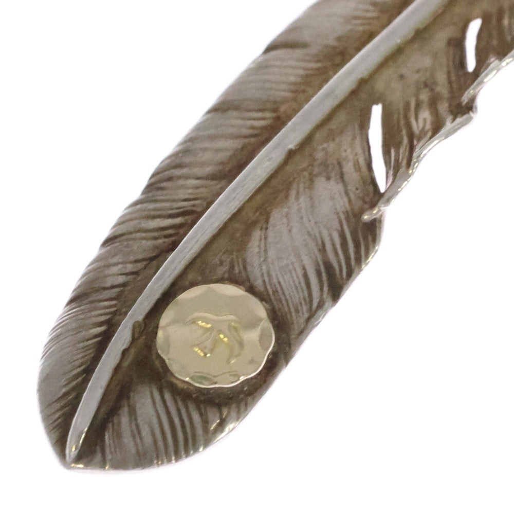 goro's(ゴローズ) 【現行】メタル付き特大フェザー 左向き ペンダントトップ シルバー/ゴールド