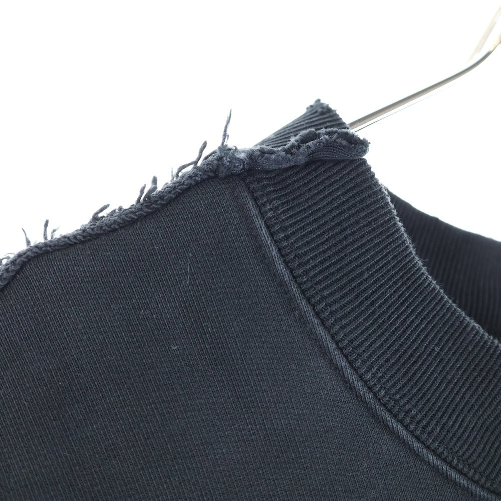 BALENCIAGA(バレンシアガ) 24SS Double Front Crew ダブルフロントダメージ加工クルーネックスウェットトレーナー ブラック 791614 TQVQ7