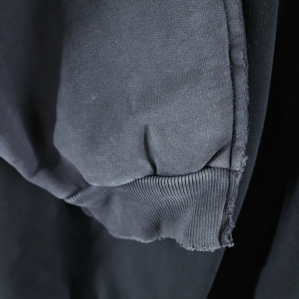 BALENCIAGA(バレンシアガ) 24SS Double Front Crew ダブルフロントダメージ加工クルーネックスウェットトレーナー ブラック 791614 TQVQ7