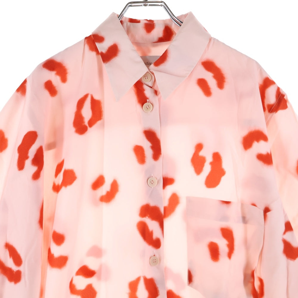 Christian Wijnants(クリスチャンワイナンツ) DUMAK シルク混 総柄 ボタンフライ ノースリーブワンピース ピンク