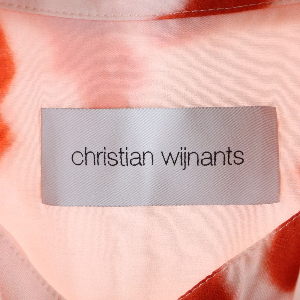 Christian Wijnants(クリスチャンワイナンツ) DUMAK シルク混 総柄 ボタンフライ ノースリーブワンピース ピンク