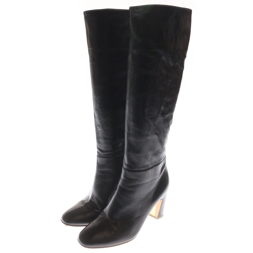 Rupert Sanderson(ルパートサンダーソン) レザー ハイヒール ポインテッドトゥ ロングブーツ レディース ブラック