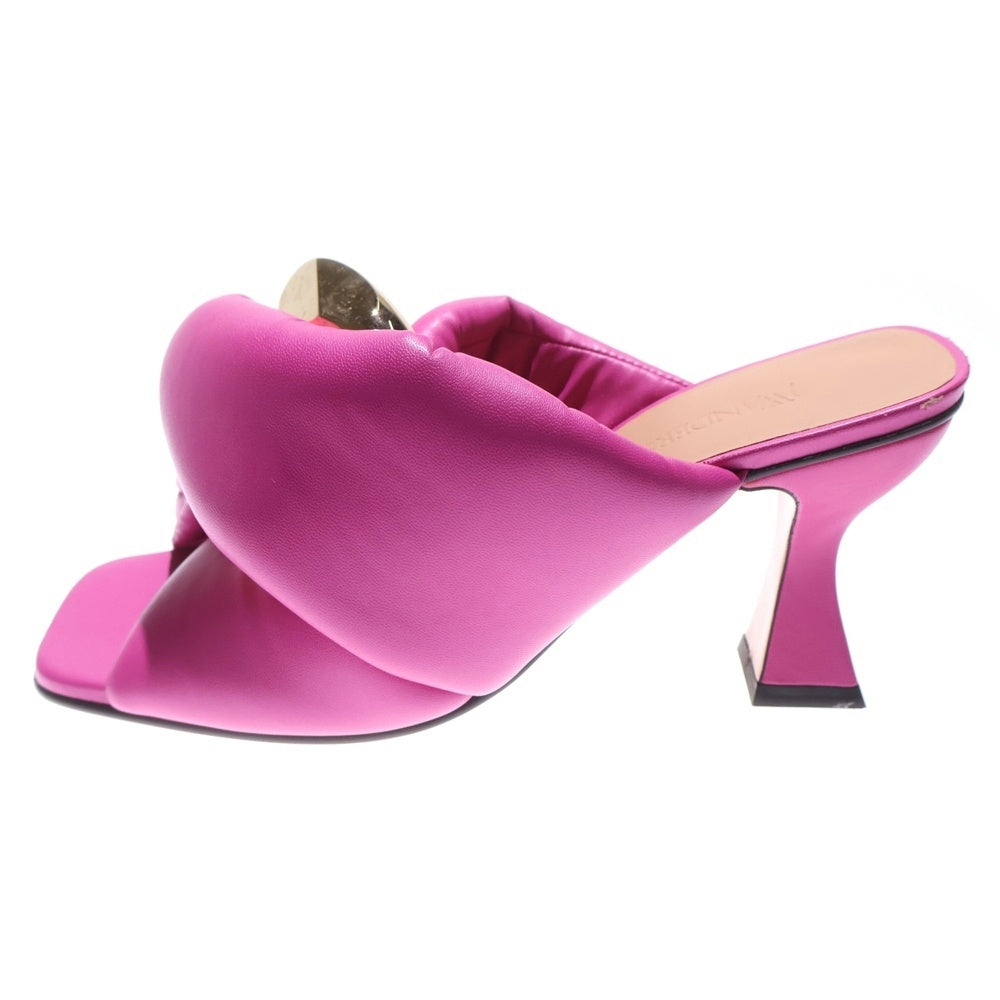 J.W.ANDERSON(ジェー ダブリュー アンダーソン) Chain Twist faux leather mules チェインツイスト フォーレザー ハイヒールミュール レディース ピンク ANW38021A
