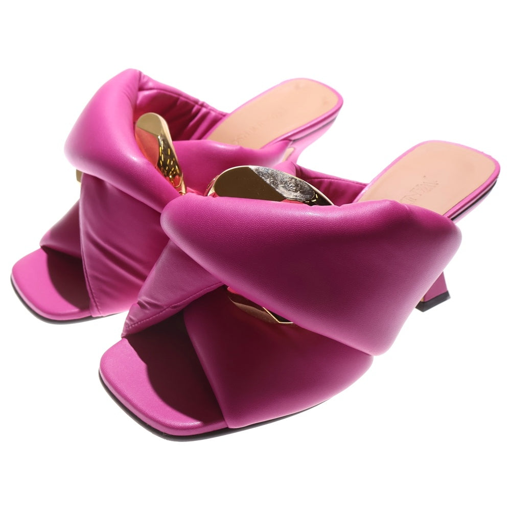 J.W.ANDERSON(ジェー ダブリュー アンダーソン) Chain Twist faux leather mules チェインツイスト フォーレザー ハイヒールミュール レディース ピンク ANW38021A