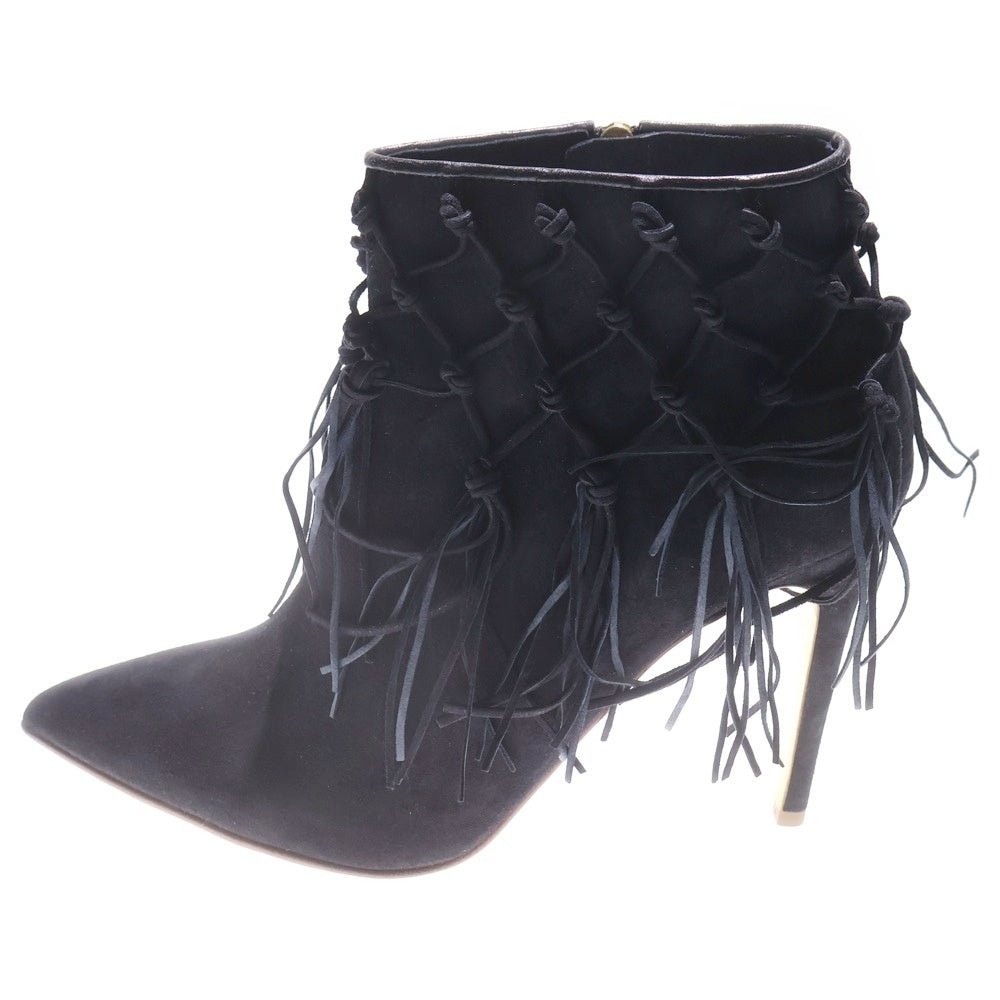 Rupert Sanderson(ルパートサンダーソン) CHARISSE フリンジ スエード ショート ハイヒールブーツ レディース ブラック