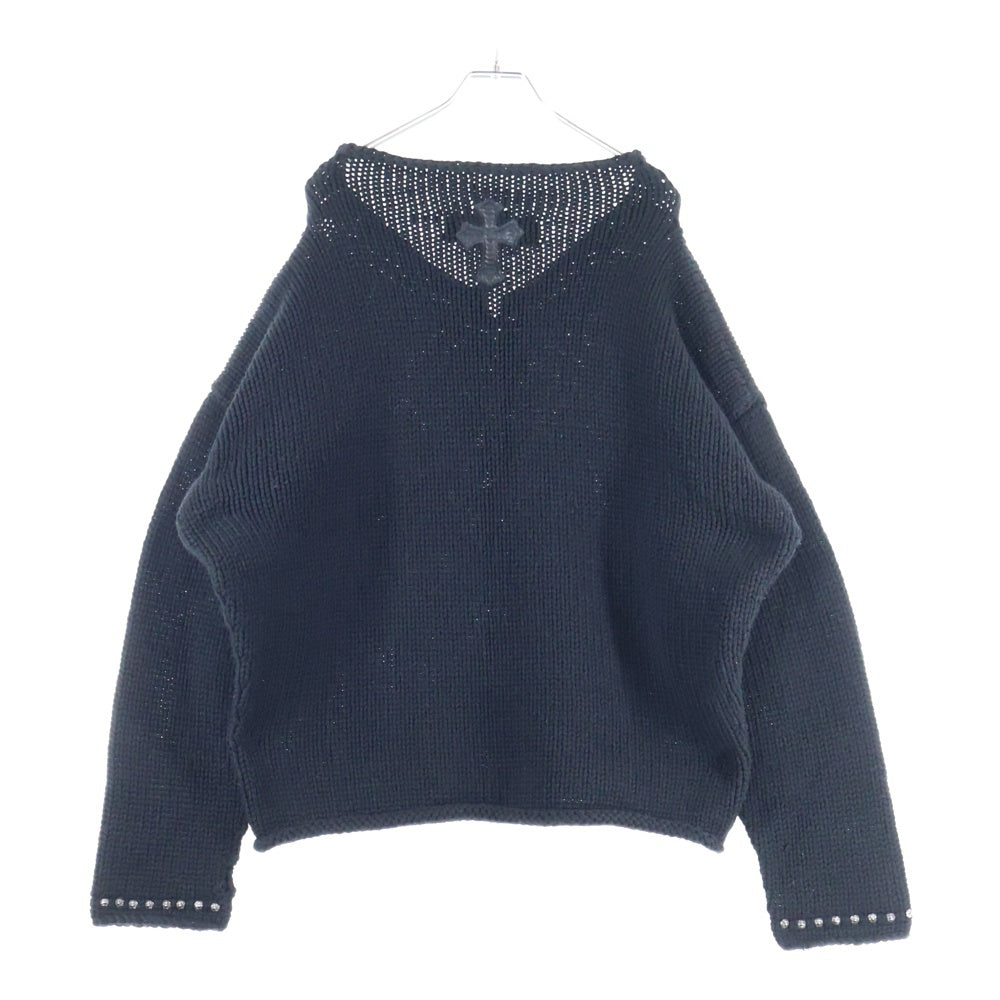 CHROME HEARTS(クロムハーツ) クロス ボールボタン クロスパッチ カシミアニット セーター ブラック