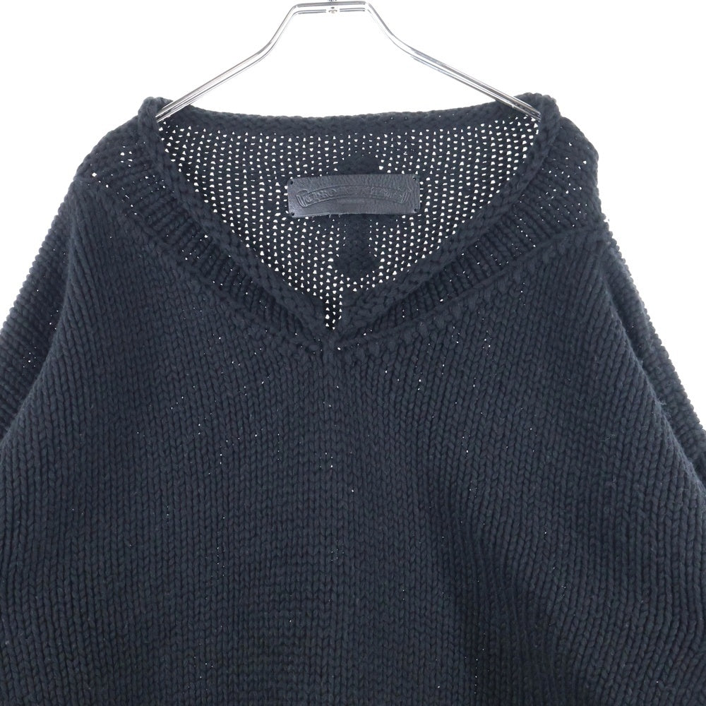 CHROME HEARTS(クロムハーツ) クロス ボールボタン クロスパッチ カシミアニット セーター ブラック