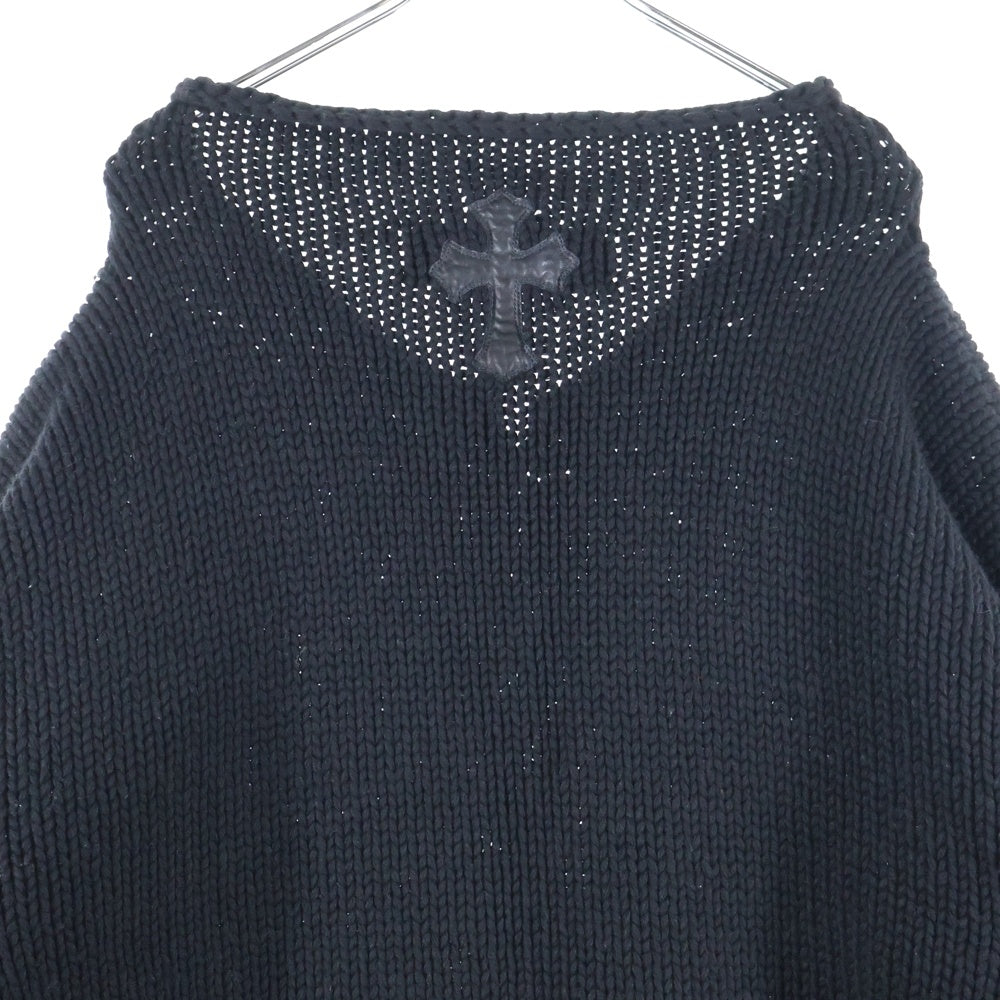 CHROME HEARTS(クロムハーツ) クロス ボールボタン クロスパッチ カシミアニット セーター ブラック