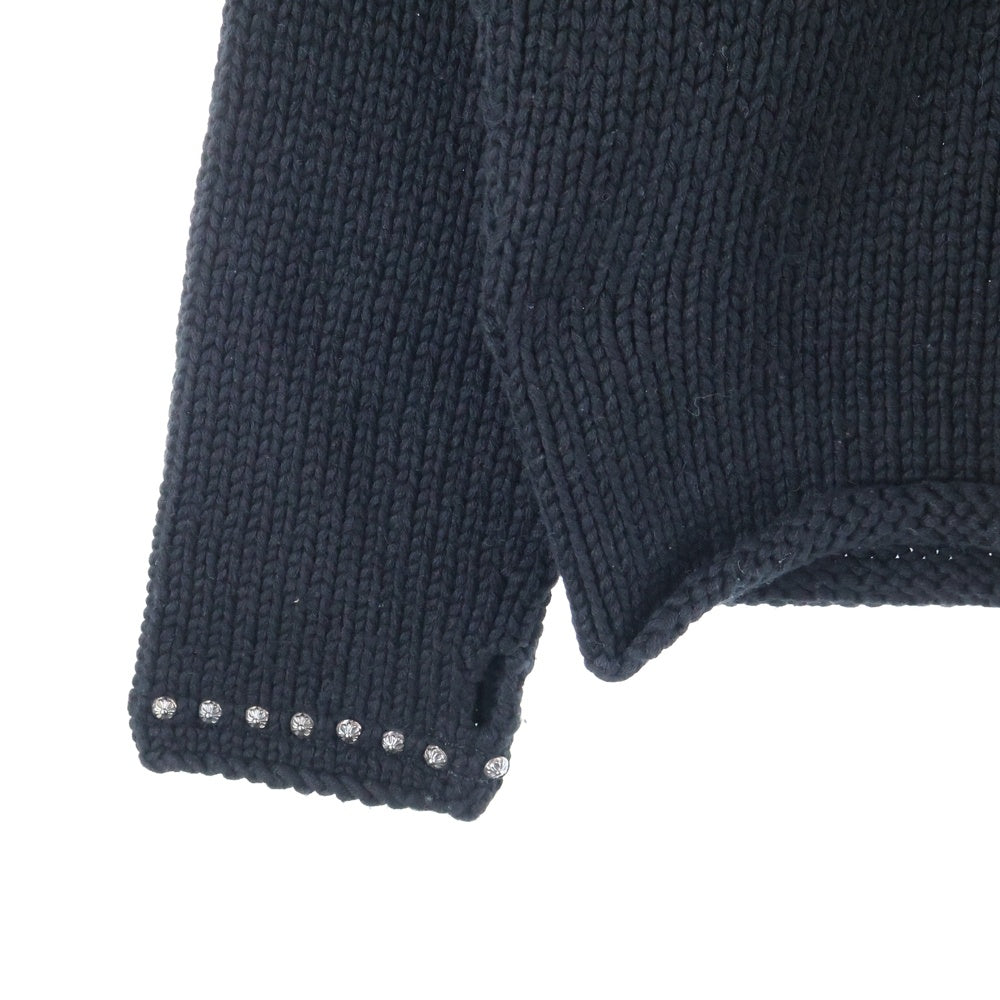 CHROME HEARTS(クロムハーツ) クロス ボールボタン クロスパッチ カシミアニット セーター ブラック