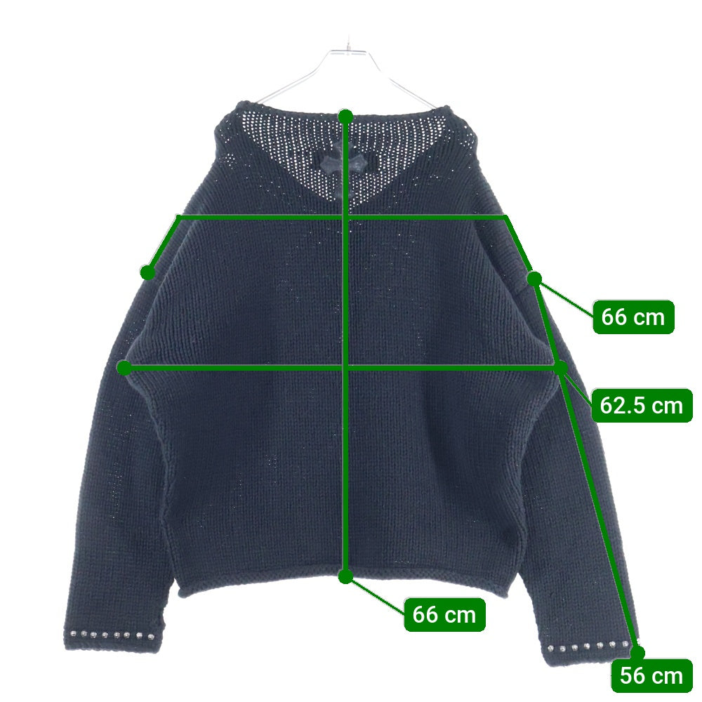 CHROME HEARTS(クロムハーツ) クロス ボールボタン クロスパッチ カシミアニット セーター ブラック