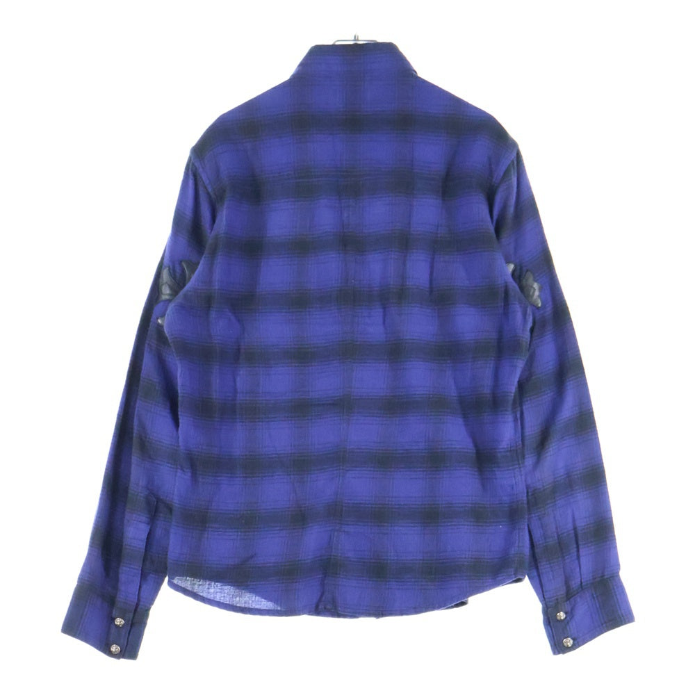 CHROME HEARTS(クロムハーツ) LOOSEENDS LS CHECK 初期 ルーズエンド クロスパッチ付 チェック 長袖シャツ ブルー/ブラック