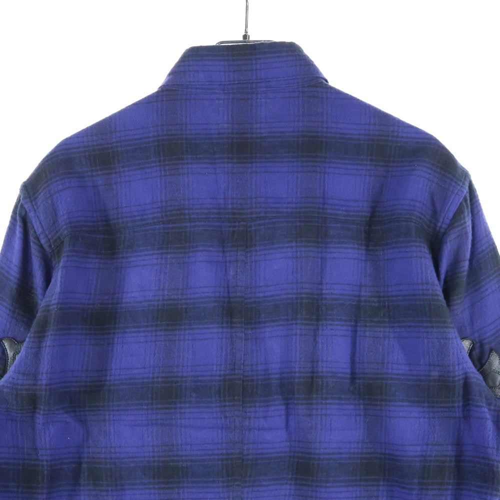 CHROME HEARTS(クロムハーツ) LOOSEENDS LS CHECK 初期 ルーズエンド クロスパッチ付 チェック 長袖シャツ ブルー/ブラック
