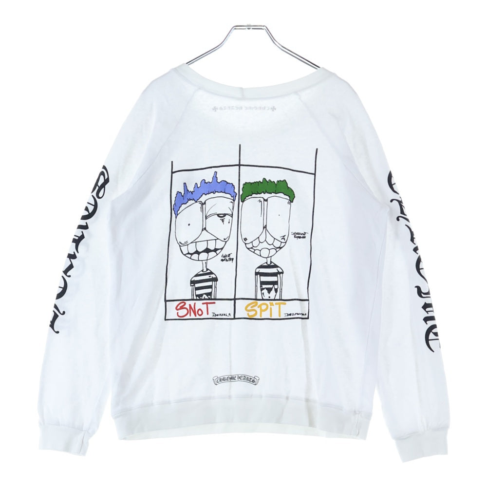CHROME HEARTS(クロムハーツ) ×MATTY BOY PPO SNOT SPIT マッティボーイ スノットスピット バックグラフィックプリント ラグラントレーナー ホワイト