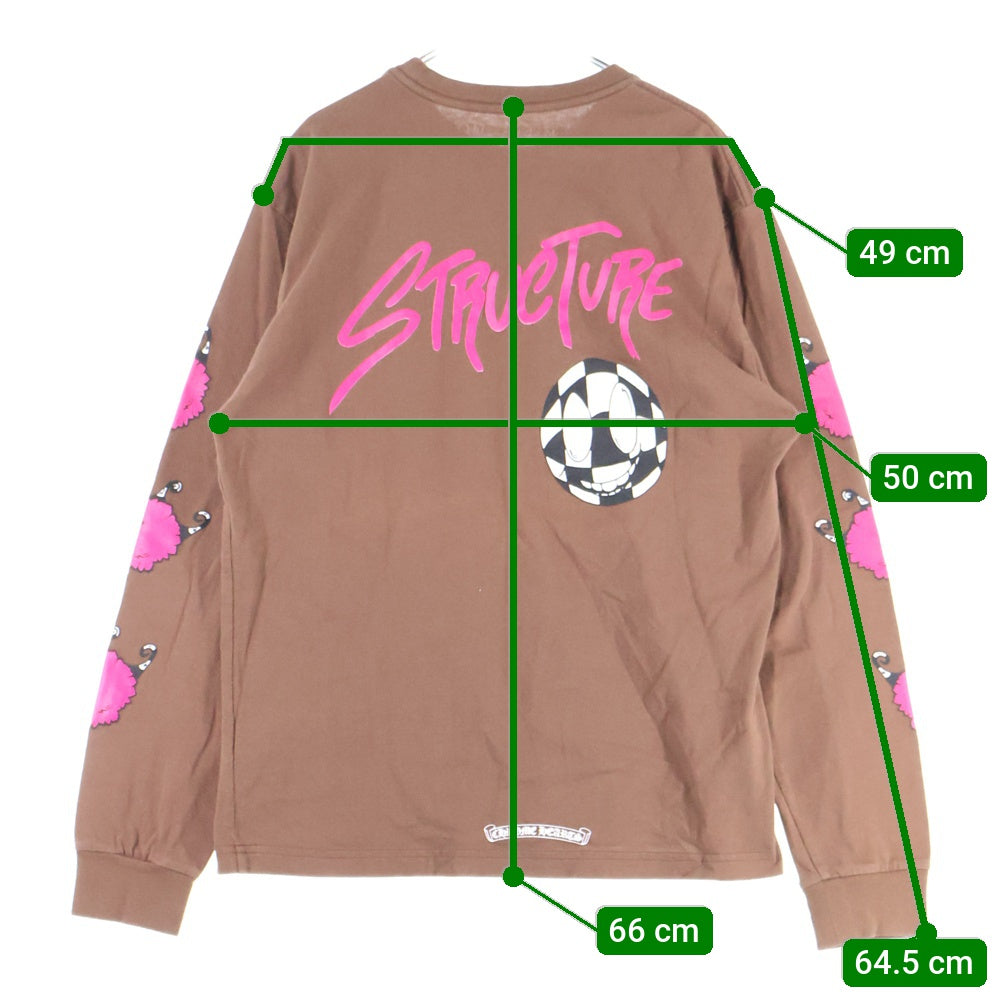 CHROME HEARTS(クロムハーツ) ×MATTY BOY×PPO STRUCTURE L/S Tee ×マッティボーイ グラフィック プリント長袖Tシャツ ブラウン