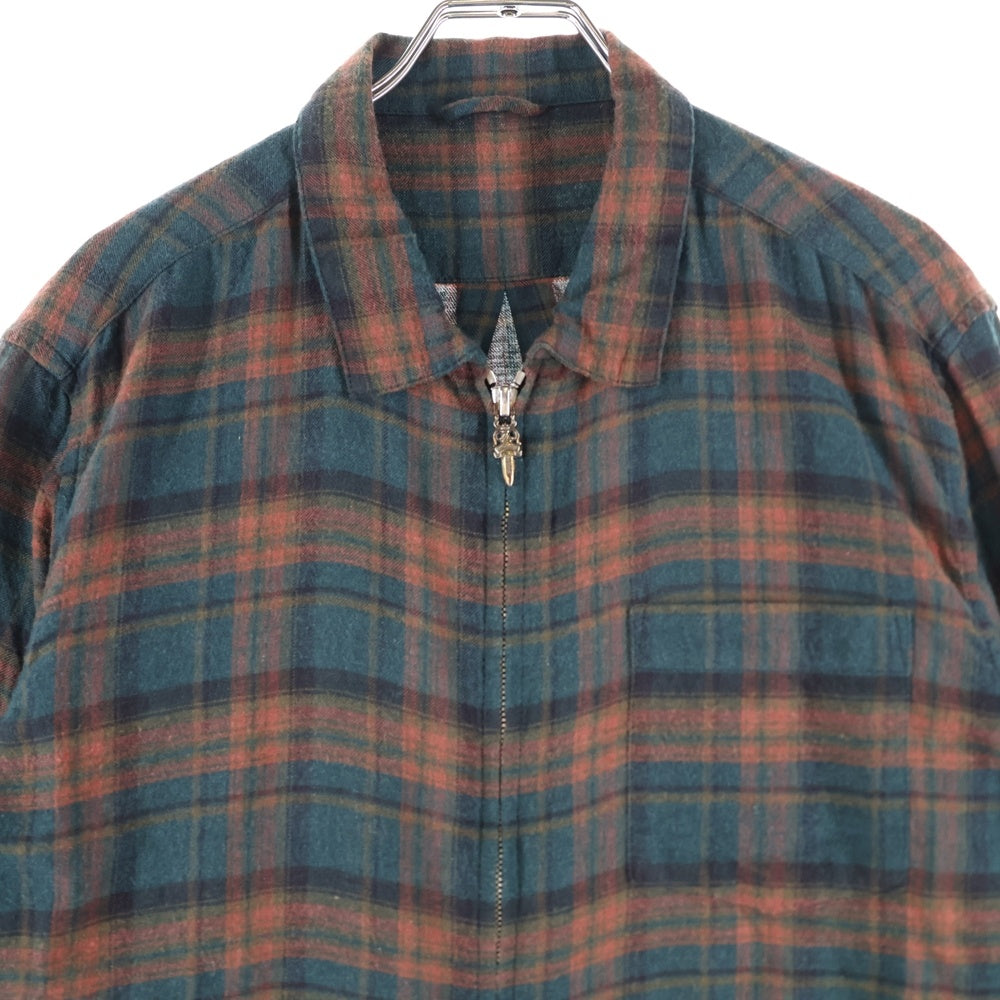 CHROME HEARTS(クロムハーツ) HEYWOOD L/S ヘイウッドダガージップ 長袖チェックシャツ マルチ
