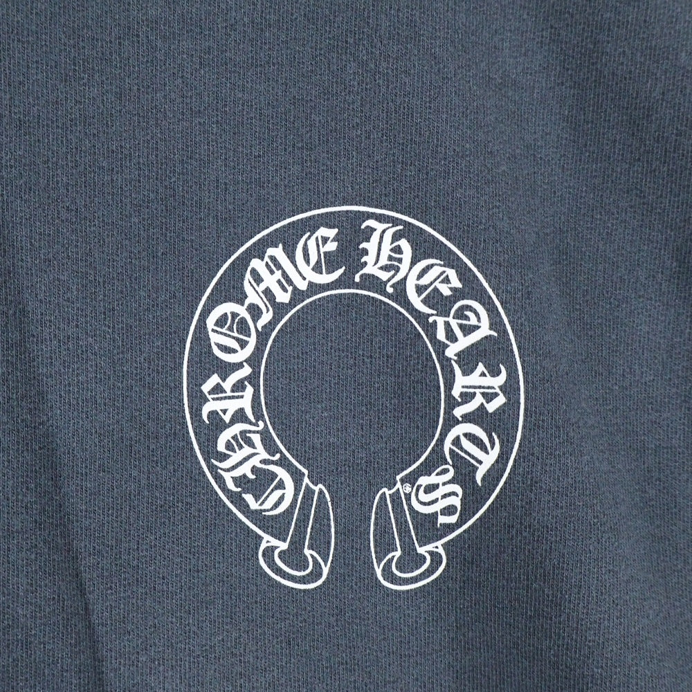 CHROME HEARTS(クロムハーツ) SWTSHRT PLVR バックアーチロゴ 袖フローラル ラグラン スウェット トレーナー グレー