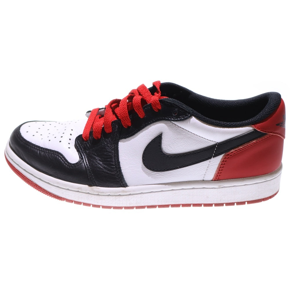 NIKE(ナイキ) AIR JORDAN 1 LOW BLACK TOE エアジョーダン 1 ブラックトゥ ローカットスニーカー ホワイト/レッド US10/28cm CZ0790-106